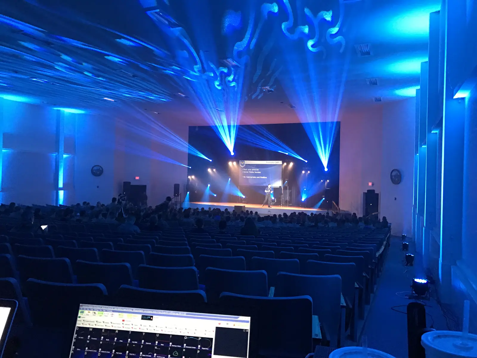 Auditorium stage and control position
