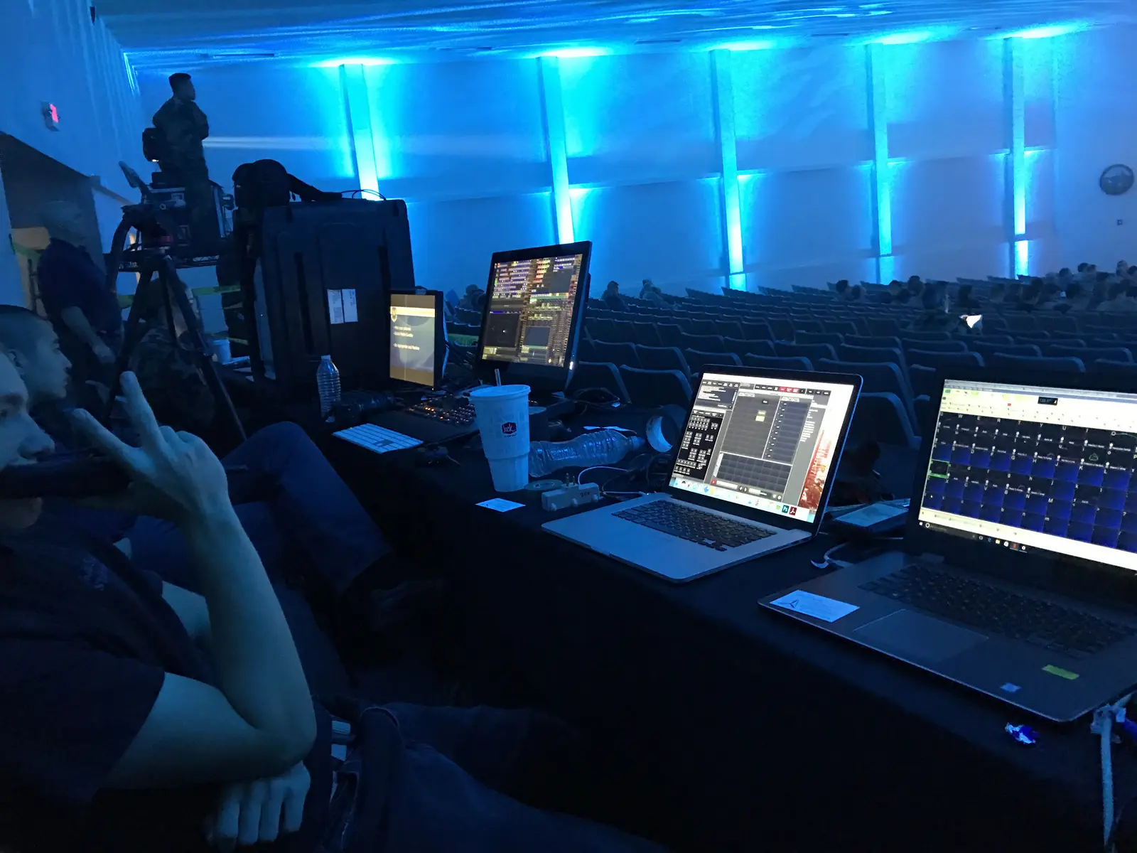 Event production laptops and control station