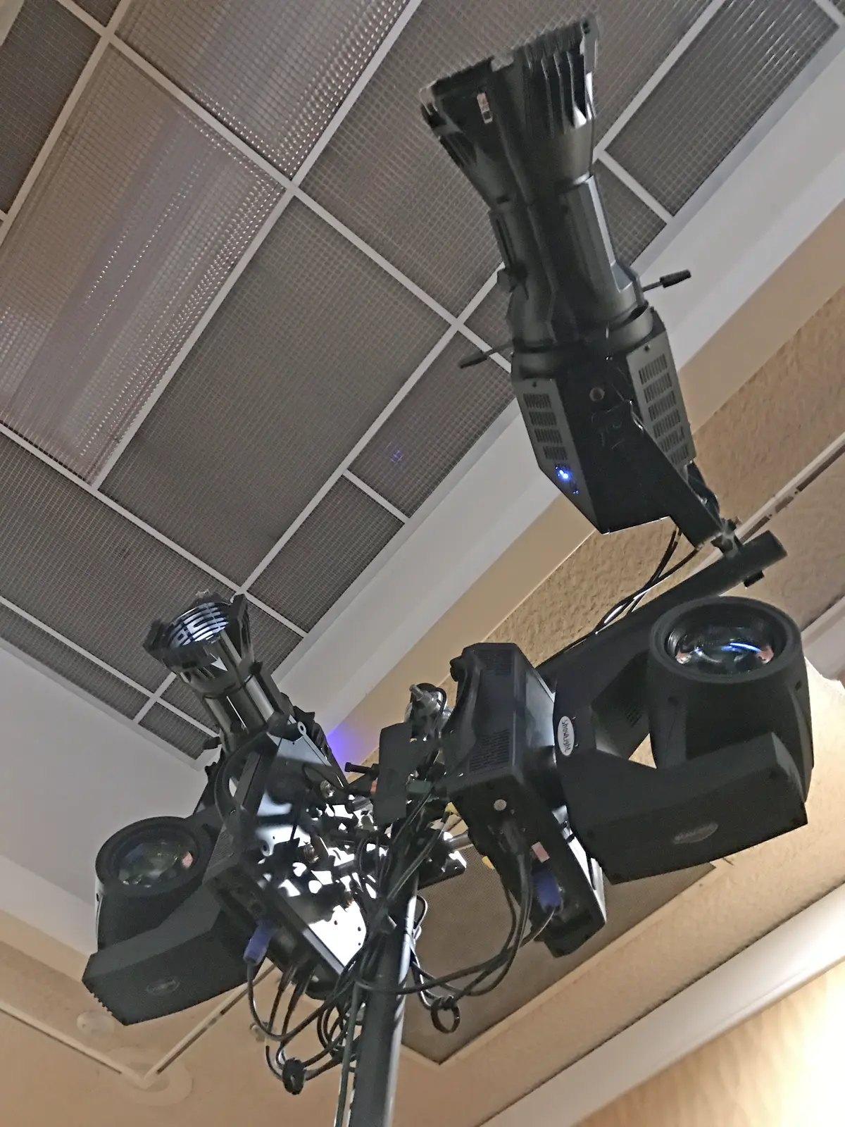 Professional event cameras mounted overhead
