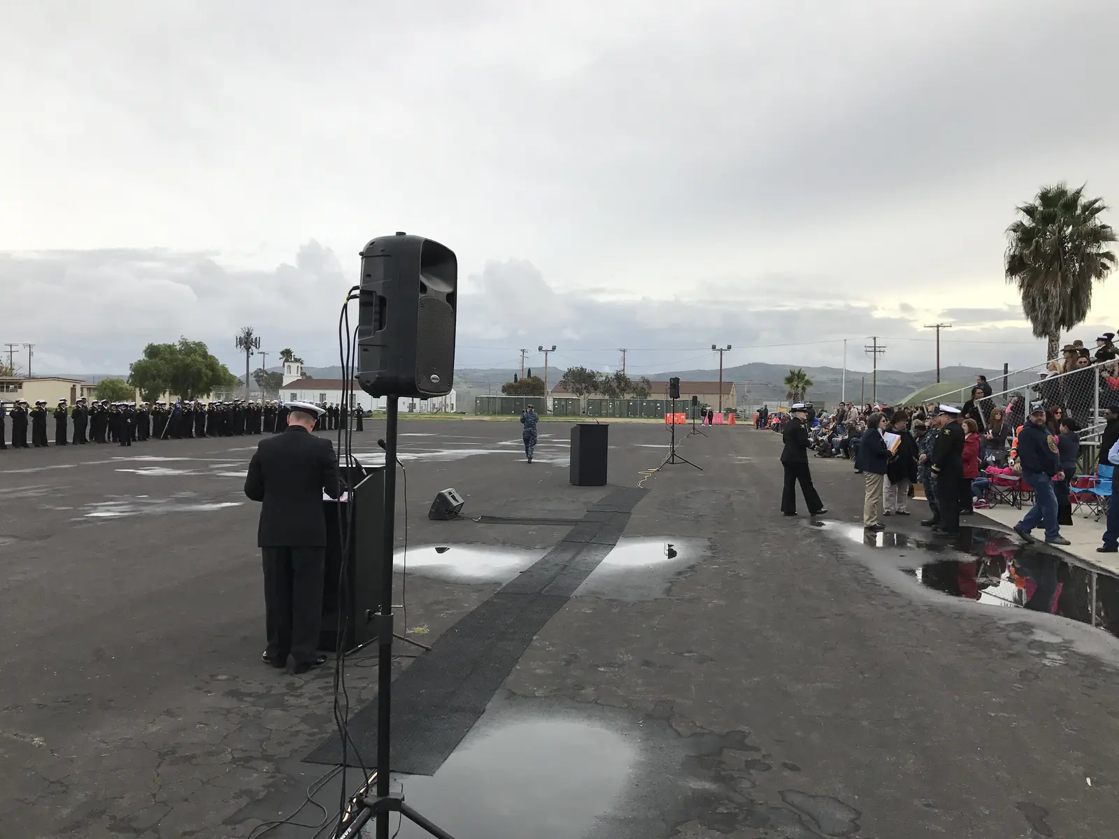 Outdoor sound system at a ceremony