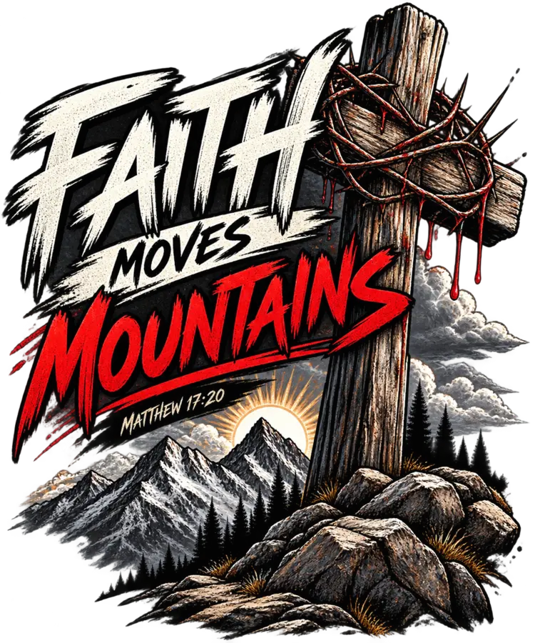 Faith Moves Mountains shirt graphic