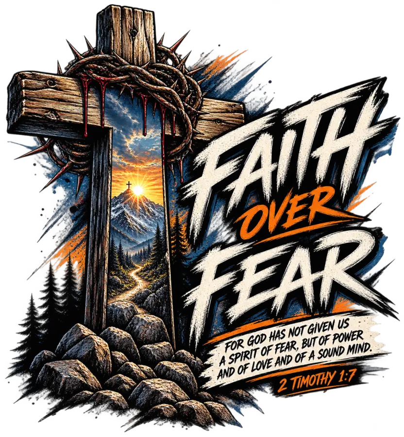 Faith Over Fear — Cross Artwork shirt graphic