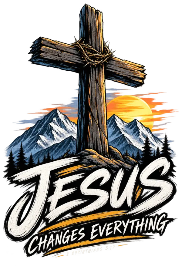 Jesus Changes Everything — Mountain shirt graphic