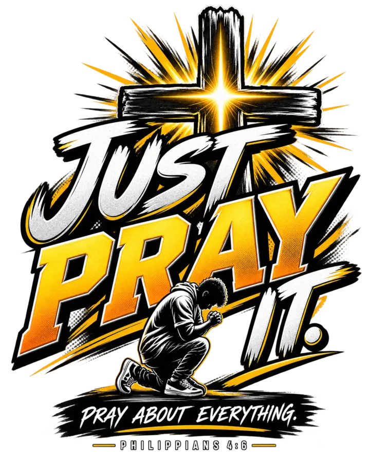 Just Pray It — Radiant Cross shirt graphic
