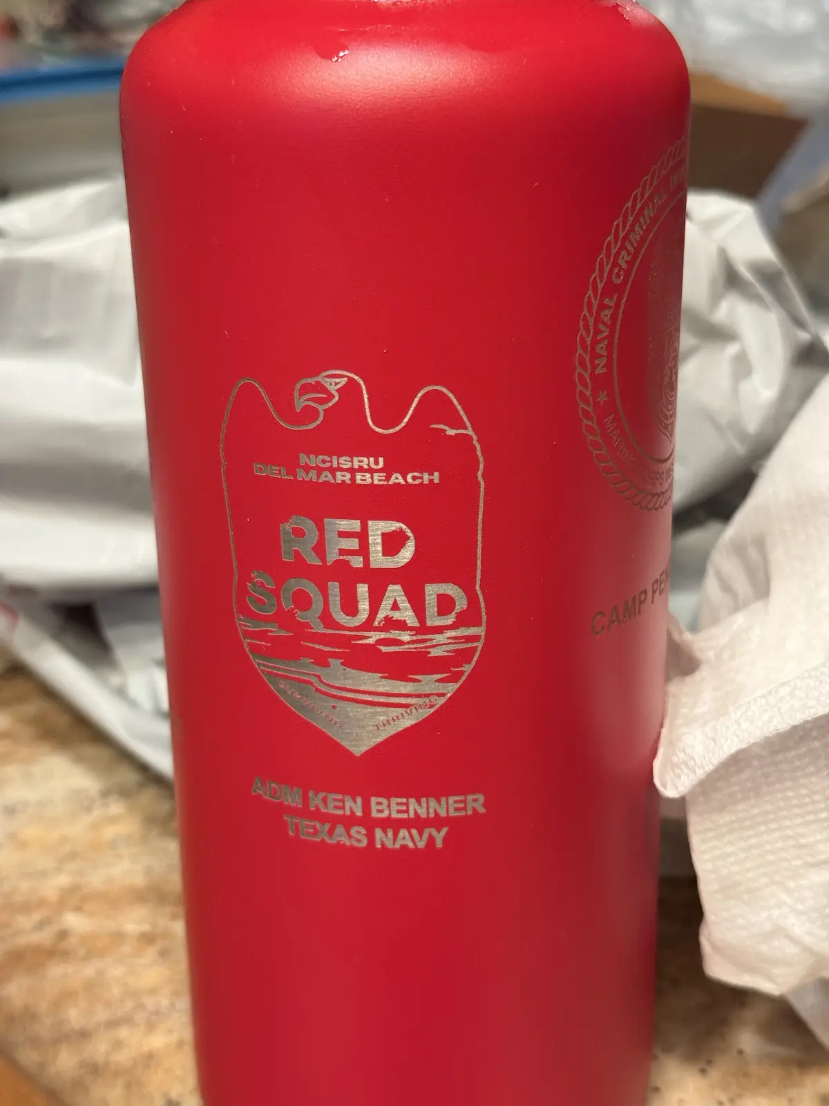 Custom engraved red tumbler